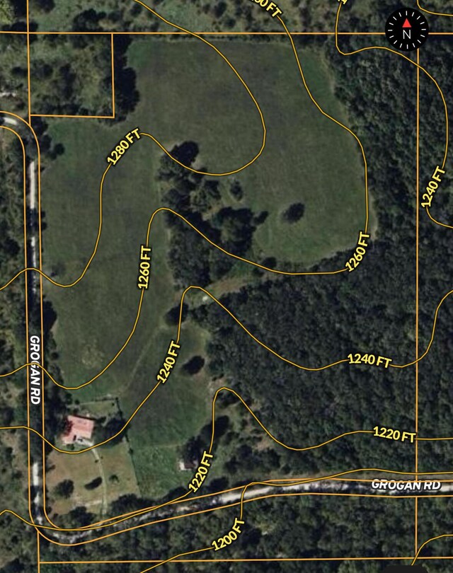 aerial map of property and surrounding area