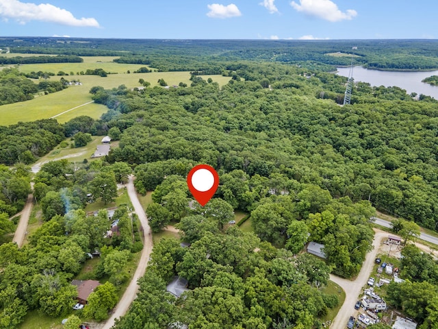 26478 Shadow Rd, Pittsburg, MO 65724 - aerial overview of property's location with a nearby body of water and a forest