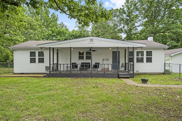 26478 Shadow Rd, Pittsburg, MO 65724 - single story home featuring a chimney, a shingled roof, and ceiling fan