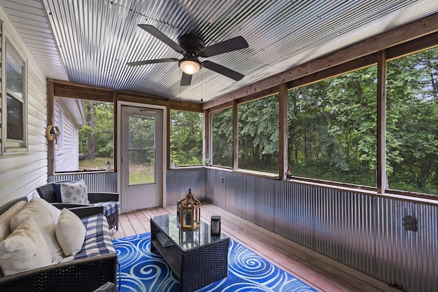 26478 Shadow Rd, Pittsburg, MO 65724 - sunroom with a ceiling fan
