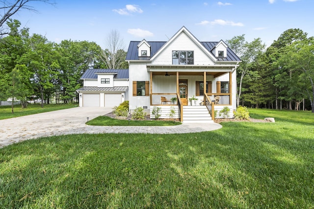 452 Rest Haven Ln, Blue Eye, MO 65611 - modern inspired farmhouse with a standing seam roof, covered porch, and metal roof
