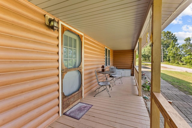 229 Grand Slam Ave, Cape Fair, MO 65624 - wooden terrace with covered porch