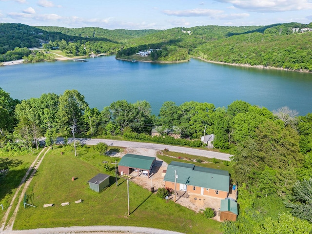 229 Grand Slam Ave, Cape Fair, MO 65624 - drone / aerial view of a heavily wooded area and a large body of water