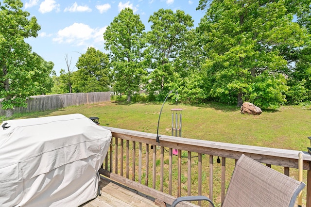 19662 Ladera Rd, Waynesville, MO 65583 - deck with grilling area and view of wooded area