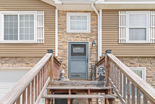 19662 Ladera Rd, Waynesville, MO 65583 - doorway to property with stone siding