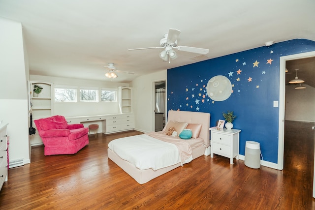 5724 E Mill St, Springfield, MO 65802 - bedroom featuring wood finished floors and ceiling fan