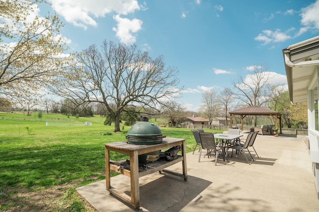 5724 E Mill St, Springfield, MO 65802 - view of patio featuring a gazebo and outdoor dining area