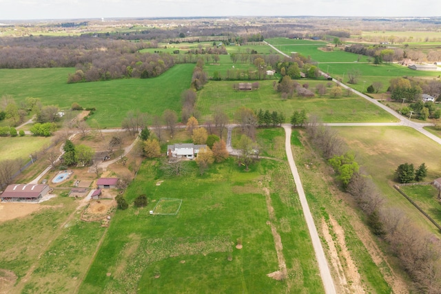 5724 E Mill St, Springfield, MO 65802 - aerial overview of property's location with rural landscape and a pastoral area