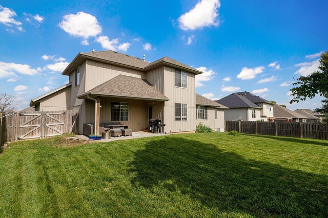 1428 S Appomattox Ave, Republic, MO 65738 - back of house featuring a shingled roof, a patio, and a gate
