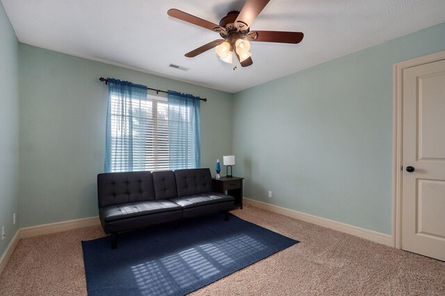 1428 S Appomattox Ave, Republic, MO 65738 - sitting room featuring carpet flooring, a ceiling fan, and baseboards