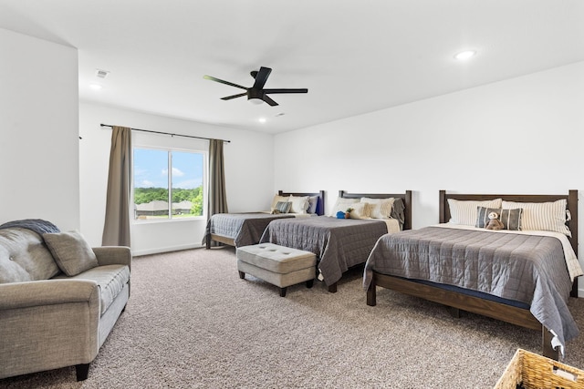 4531 E Hidden Oak St, Springfield, MO 65802 - carpeted bedroom featuring a ceiling fan and recessed lighting