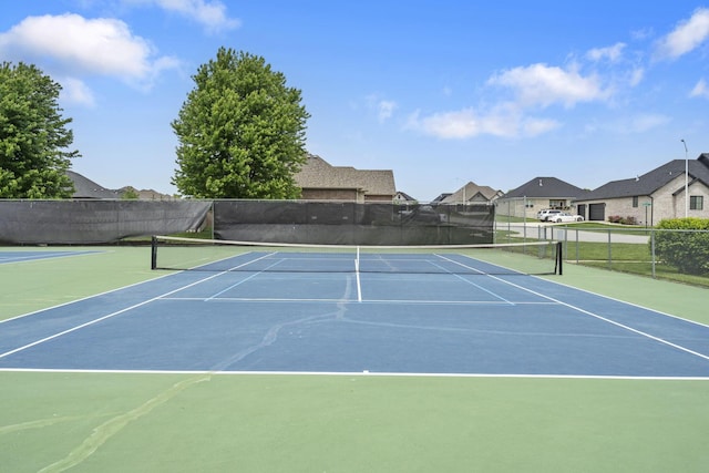 4531 E Hidden Oak St, Springfield, MO 65802 - view of tennis court featuring fence and a residential view