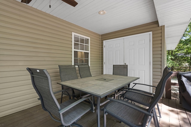 17 Montague Ln, Kimberling City, MO 65686 - view of patio with outdoor dining area and a ceiling fan