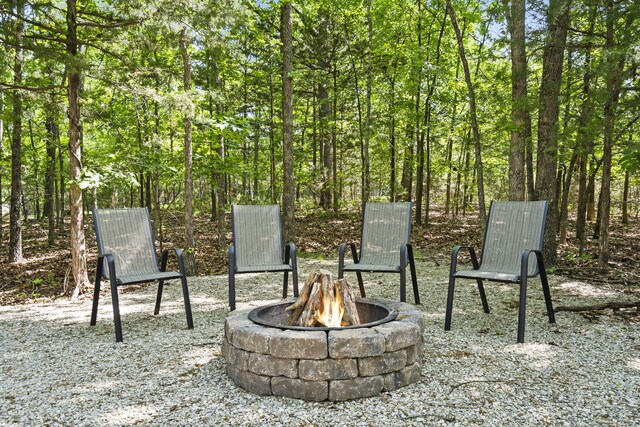 17 Montague Ln, Kimberling City, MO 65686 - view of yard with an outdoor fire pit