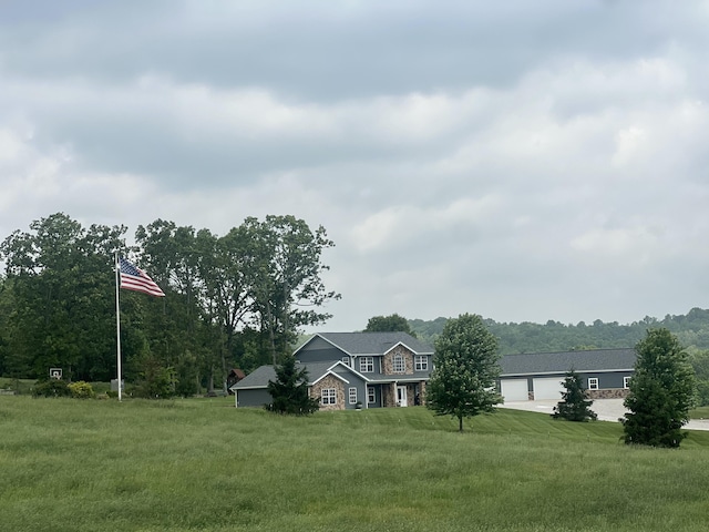 1995 Corder Pass Rd, Mansfield, MO 65704 - view of front of house with concrete driveway and a front yard