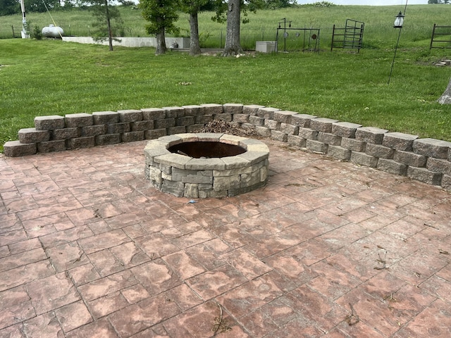1995 Corder Pass Rd, Mansfield, MO 65704 - view of patio featuring an outdoor fire pit