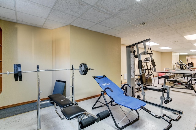150 Sunken Forest Dr Unit 190, Forsyth, MO 65653 - exercise area with baseboards and a drop ceiling