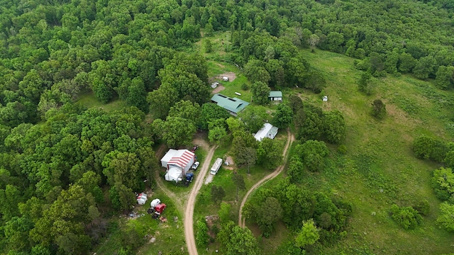 aerial overview of property's location with a forest