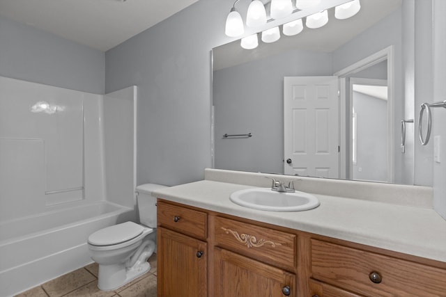 805 S Benson Pl, Nixa, MO 65714 - bathroom with vanity, toilet, tile patterned flooring, and shower / bath combination