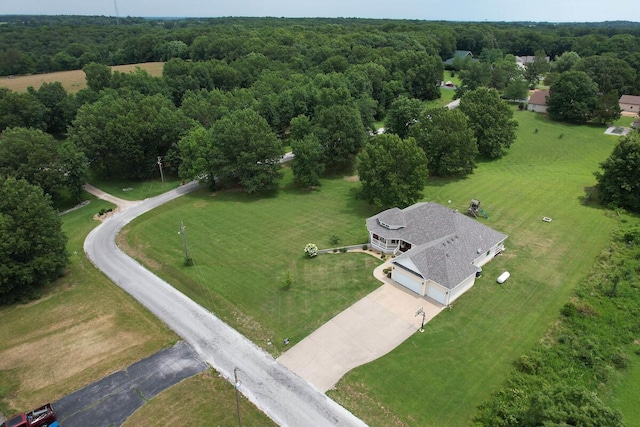 aerial view of a heavily wooded area