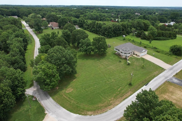 aerial view of a heavily wooded area