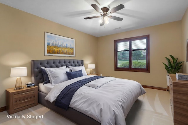 6046 S Parkhaven Ln, Springfield, MO 65810 - bedroom with baseboards and a ceiling fan
