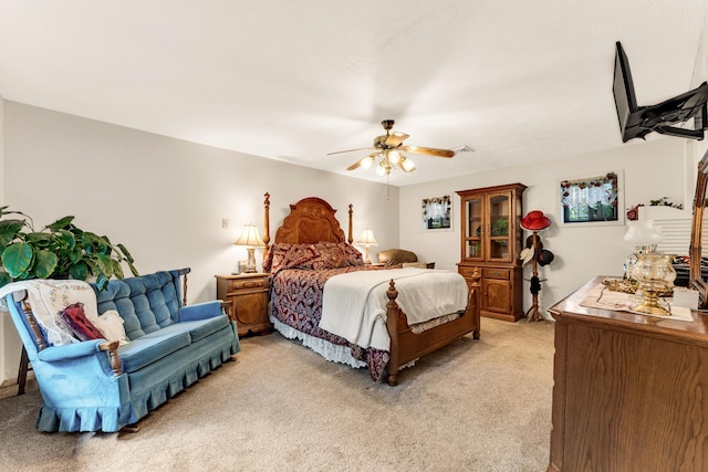 3152 Two Rivers Rd, Highlandville, MO 65669 - bedroom with light carpet and a ceiling fan