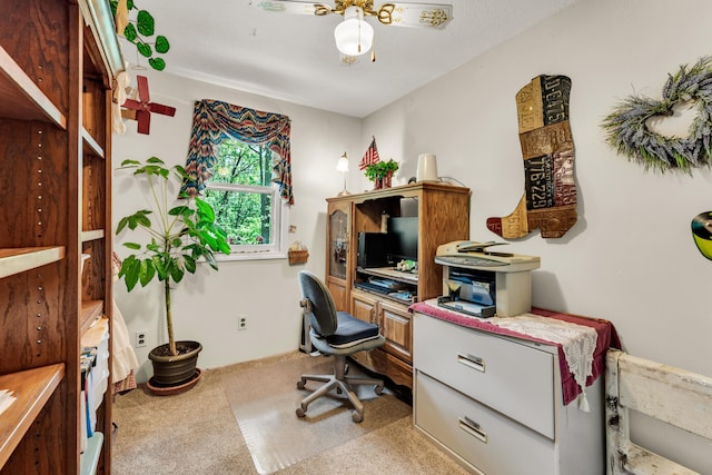 3152 Two Rivers Rd, Highlandville, MO 65669 - carpeted home office with ceiling fan