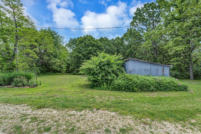3152 Two Rivers Rd, Highlandville, MO 65669 - view of green lawn featuring a forest view