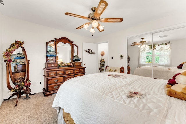 3152 Two Rivers Rd, Highlandville, MO 65669 - carpeted bedroom featuring a ceiling fan and a closet