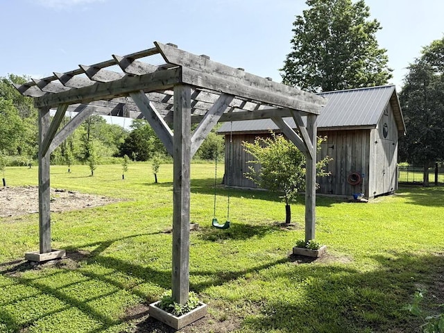 30285 E Pawhuska Rd, El Dorado Springs, MO 64744 - view of green lawn featuring an outbuilding