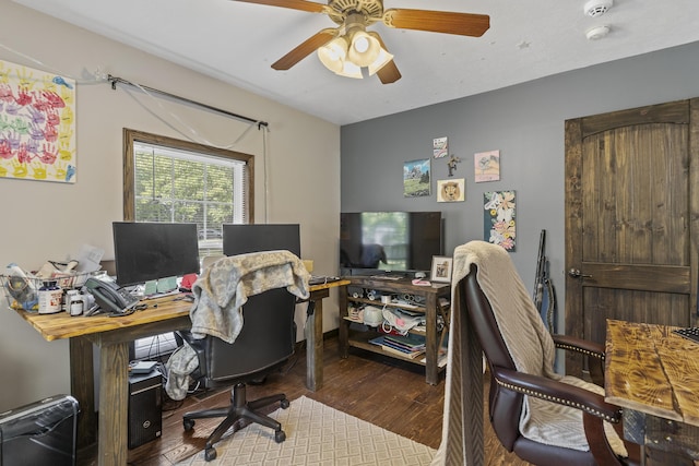 45 Stone Ridge Ct, Strafford, MO 65757 - office space with wood finished floors and ceiling fan