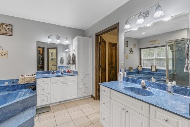 45 Stone Ridge Ct, Strafford, MO 65757 - full bath with vanity, a bath, and tile patterned flooring
