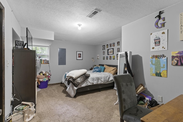 45 Stone Ridge Ct, Strafford, MO 65757 - bedroom with electric panel, carpet flooring, and a textured ceiling