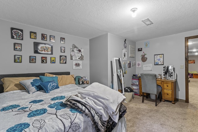 45 Stone Ridge Ct, Strafford, MO 65757 - bedroom featuring a textured ceiling, an office area, and light colored carpet