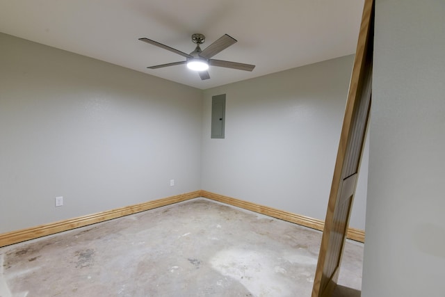 25173 Farm Rd Unit 1266, Shell Knob, MO 65747 - empty room featuring concrete floors, a ceiling fan, and electric panel