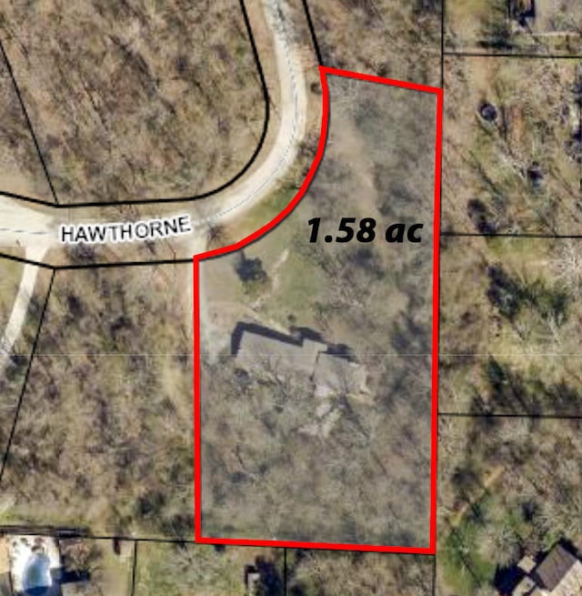 5312 S Hawthorne Dr, Springfield, MO 65804 - map / location with property boundaries highlighted