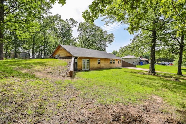 296 Lodgepole Dr, Ozark, MO 65721 - rear view of property with french doors and a yard
