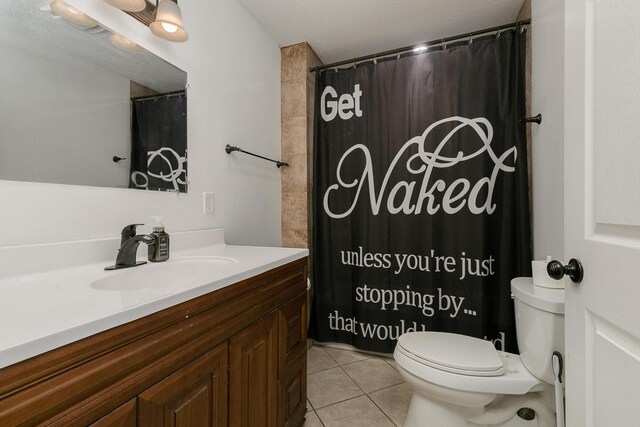 296 Lodgepole Dr, Ozark, MO 65721 - bathroom with toilet, tile patterned flooring, vanity, and a shower with shower curtain