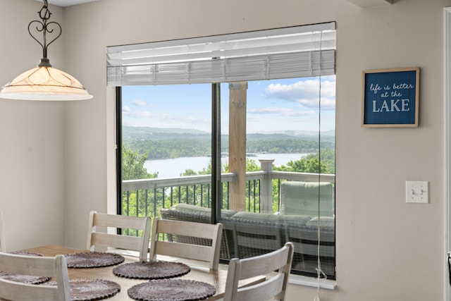 13 Treehouse Ln Unit 4, Branson, MO 65616 - dining room with a water view and plenty of natural light