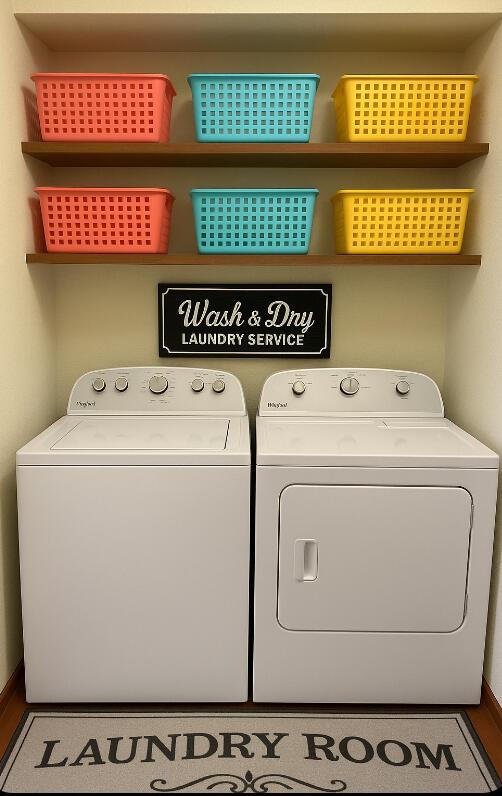 1810 Meadows Dr, Neosho, MO 64850 - clothes washing area featuring separate washer and dryer