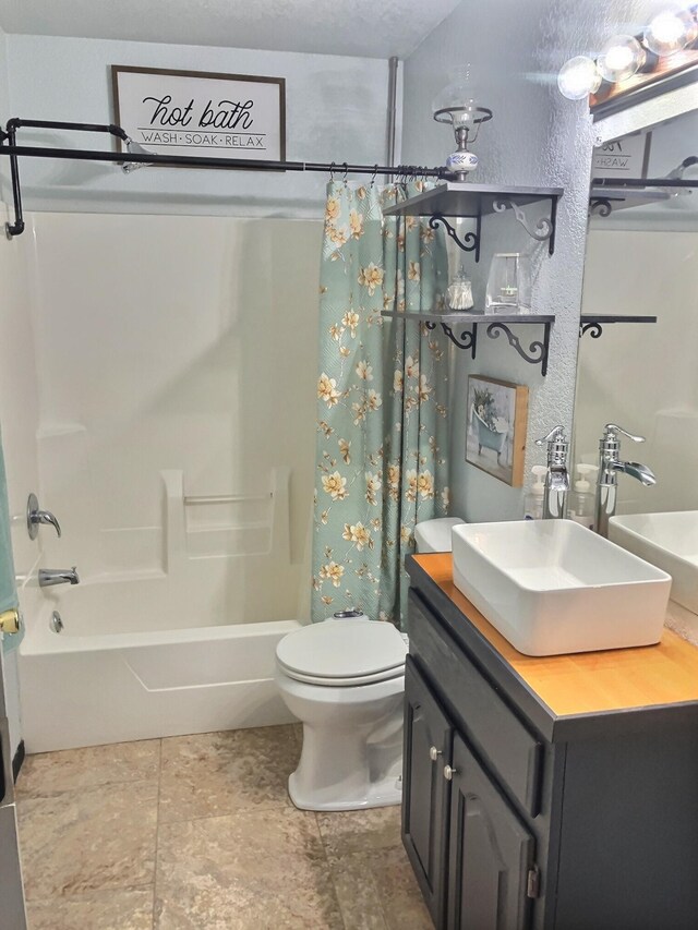 1810 Meadows Dr, Neosho, MO 64850 - bathroom featuring toilet, shower / bathtub combination with curtain, and vanity