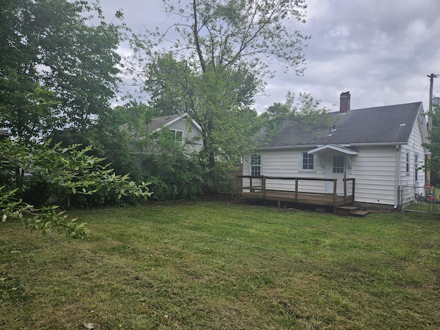 1629 W Webster St, Springfield, MO 65802 - view of yard with a wooden deck