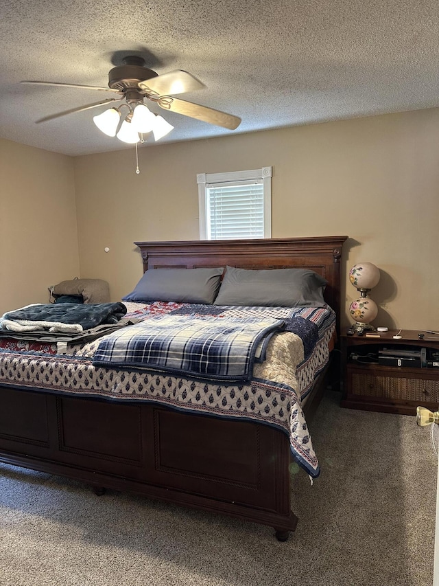 645 N Walnut Ave, Republic, MO 65738 - bedroom featuring carpet, a textured ceiling, and ceiling fan
