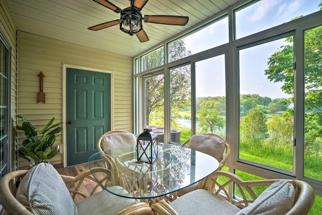 120 Spring Creek Ct Unit 12, Branson, MO 65616 - sunroom with ceiling fan, healthy amount of natural light, and outdoor dining space
