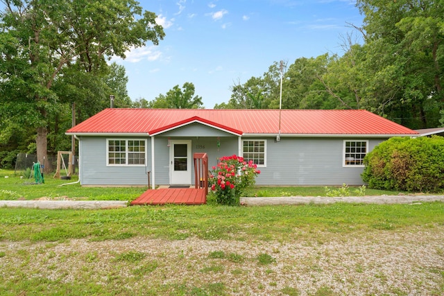 1356 State Highway 32, Long Lane, MO 65590 - ranch-style house with metal roof and a front lawn