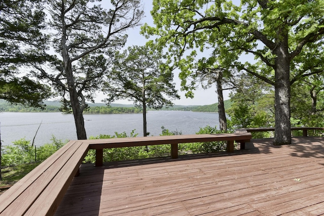 1605 Hideaway Rd, Galena, MO 65656 - wooden deck featuring a water view