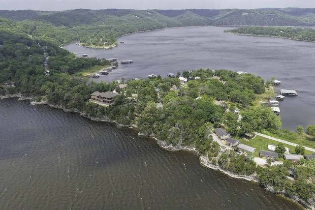 1605 Hideaway Rd, Galena, MO 65656 - aerial view of property and surrounding area featuring a large body of water and a heavily wooded area