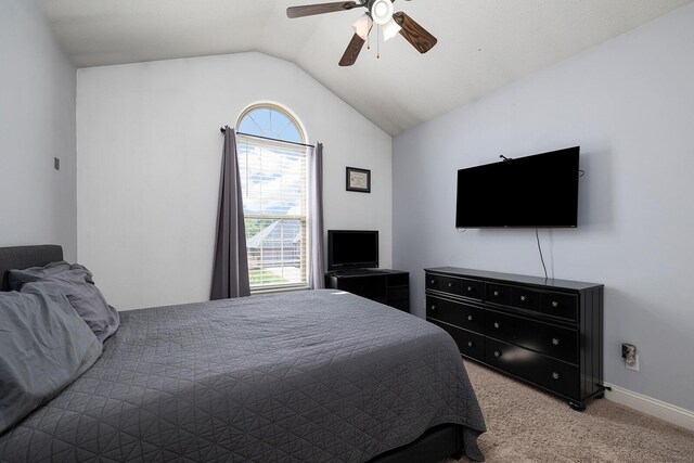 2310 Lakeside Ct, Ozark, MO 65721 - bedroom with vaulted ceiling, carpet, a ceiling fan, and baseboards