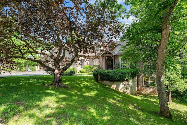 261 Country Bluff Dr, Branson, MO 65616 - view of front of house featuring a front lawn and brick siding